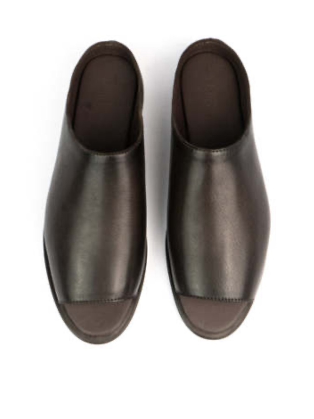 Saja Women's Open-Toe Mule Slides in Dark Brown Leather size 39 fit like a 38